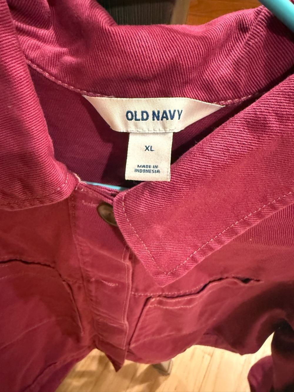 Old Navy Fuchsia Button-Front Jean Jacket - Picture 3 of 3